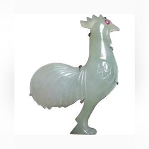 Sterling, silver, and Jade broach